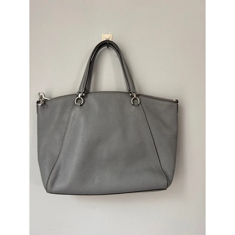 Coach Prairie Satchel Grey Pebbled Leather Crossbody Bag 79997